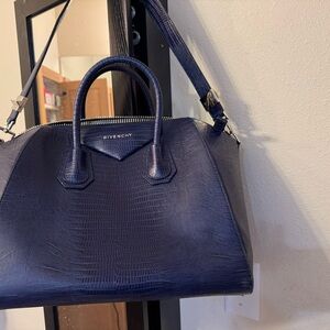 Givenchy Navy Textured Satchel